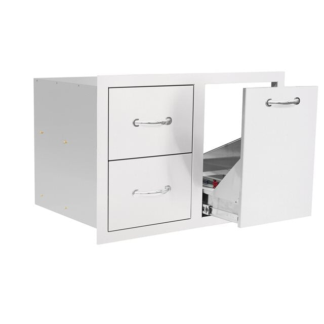 TrueFlame 33-Inch 2-Drawer & Vented LP Tank Pullout Drawer Combo (TF-DC2-33LP-A)