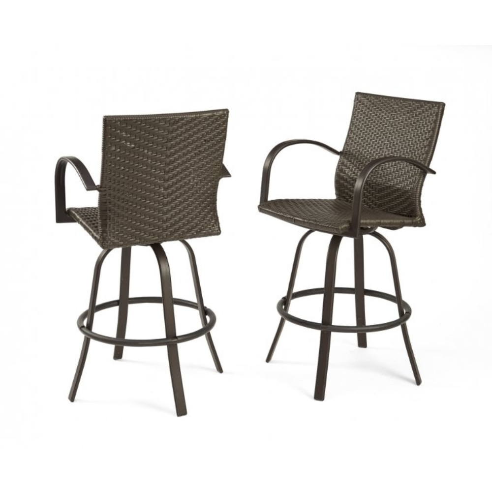 The Outdoor Greatroom Company Leather Wicker Bar Stools (NAPLES-4030-L)