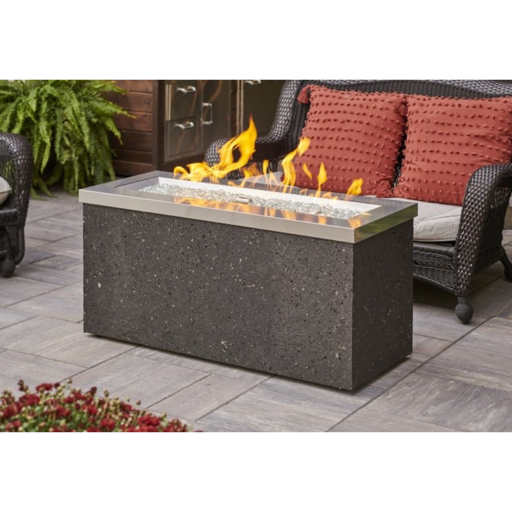 The Outdoor Greatroom Company Stainless Steel Key Largo Linear Gas Fire Pit Table (KL-1242-SS)