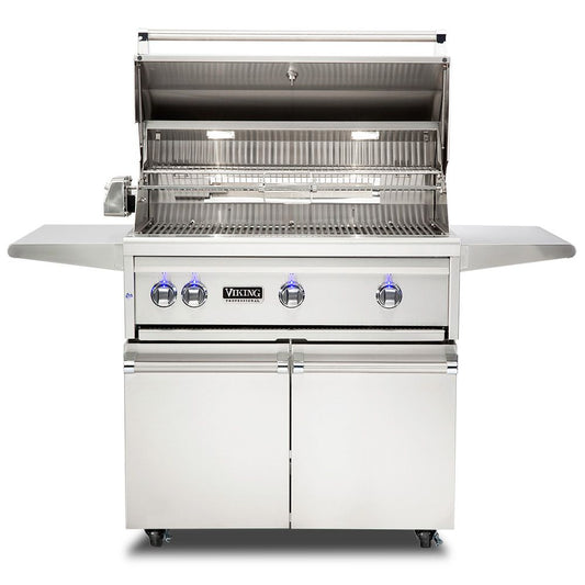 Viking 5 Series 36-Inch Stainless Steel Freestanding Grill with ProSear Burner & Rotisserie