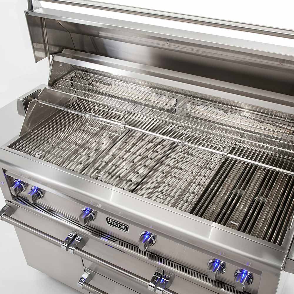 Viking 5 Series 54-Inch Stainless Steel Freestanding Grill with ProSear Burner & Rotisserie